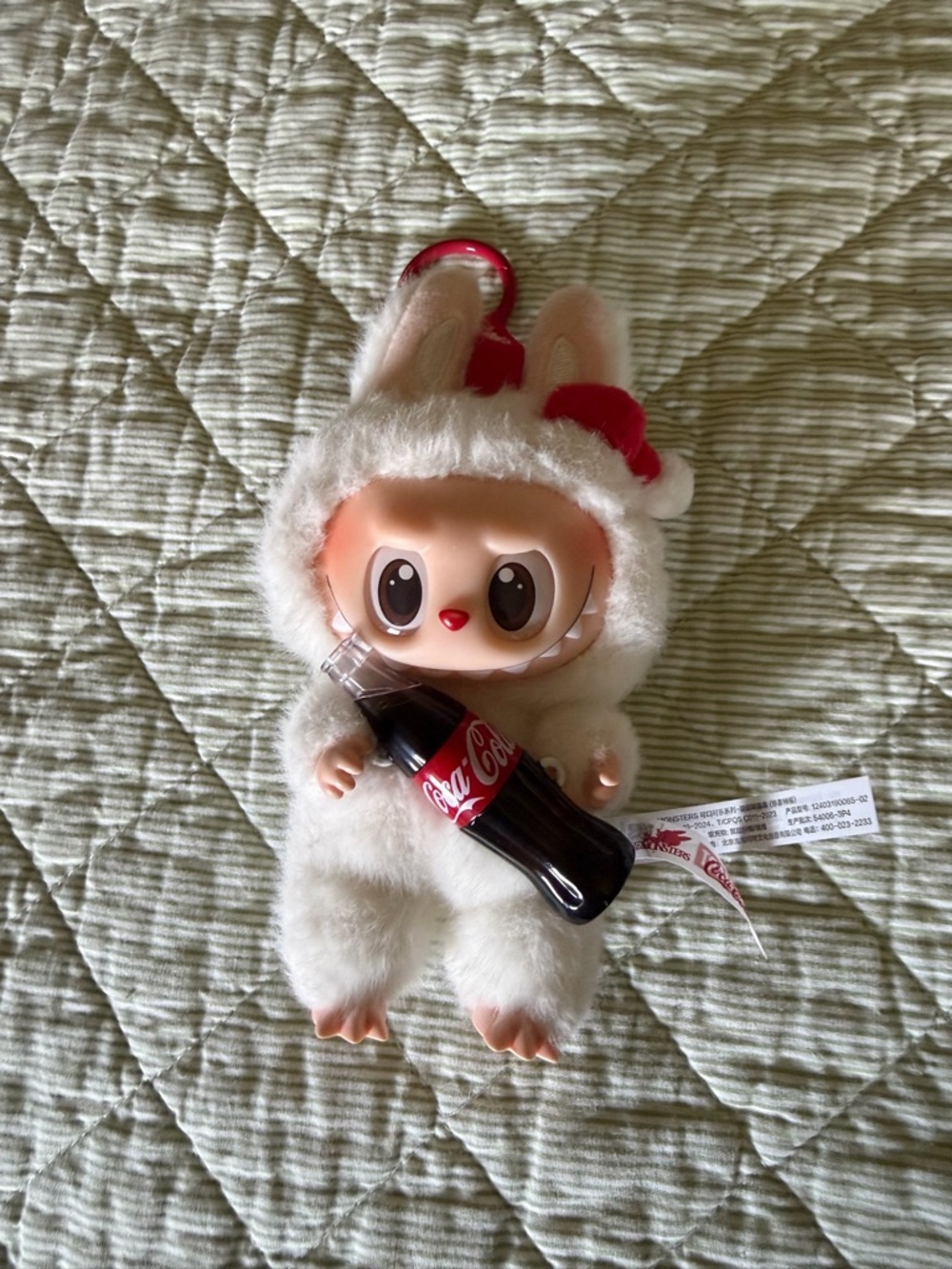 Coca Cola White Lububu Plush with Mini Cola Bottle Coke the monsters